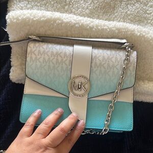 Michael Kors Silver and Blue Women's Bag